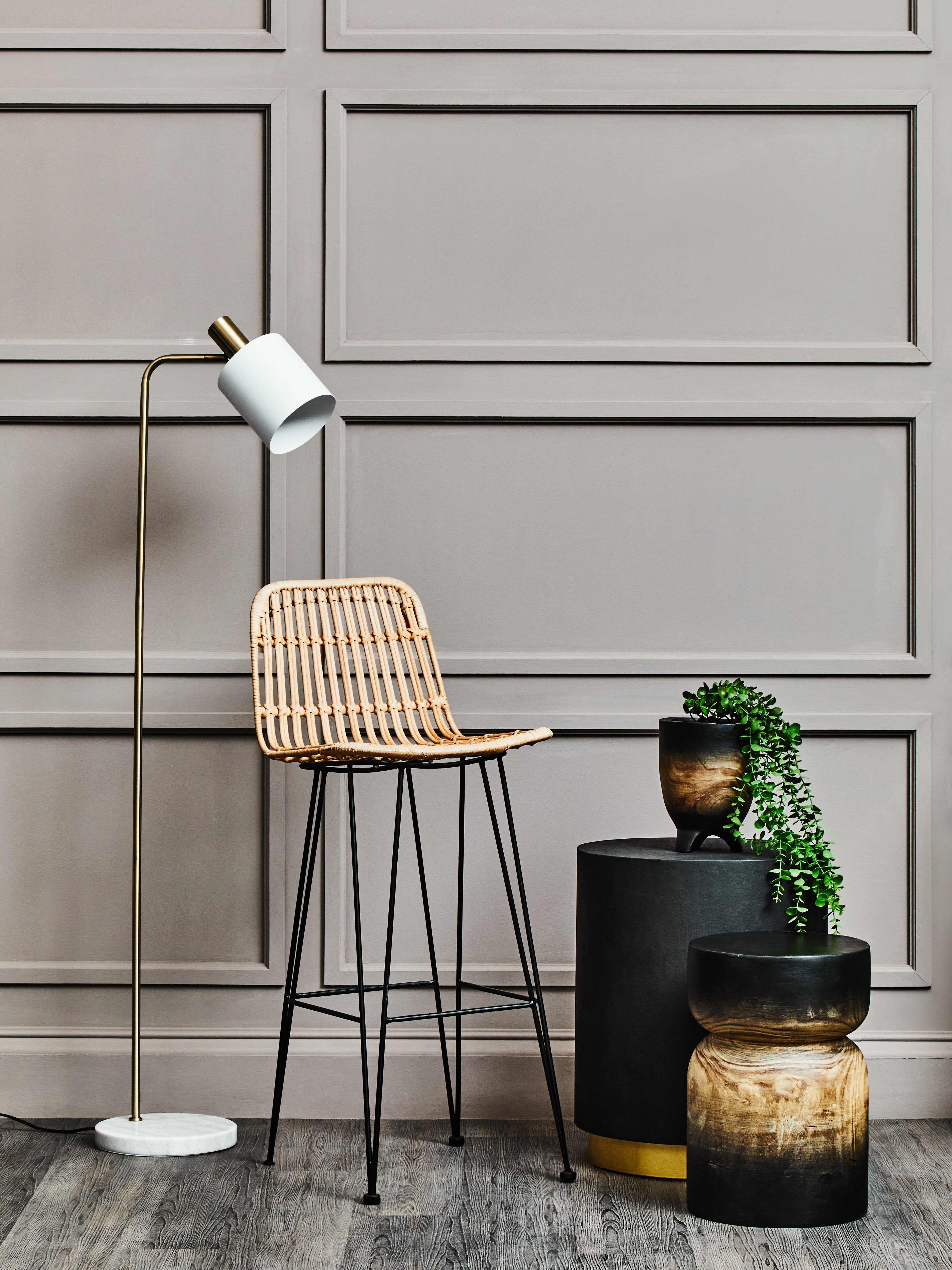 Clyde White Marble & Gold Floor Lamp